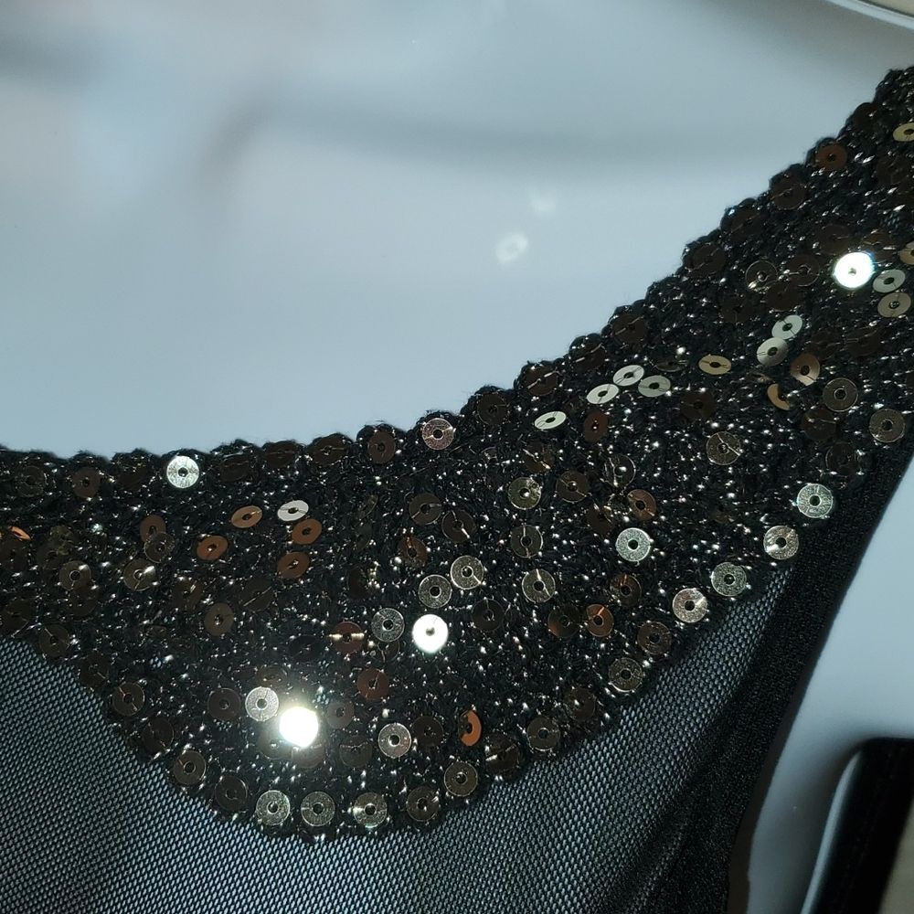 A'gaci sz small peplum top with sheer top and beautiful embellished neck - Picture 4 of 10